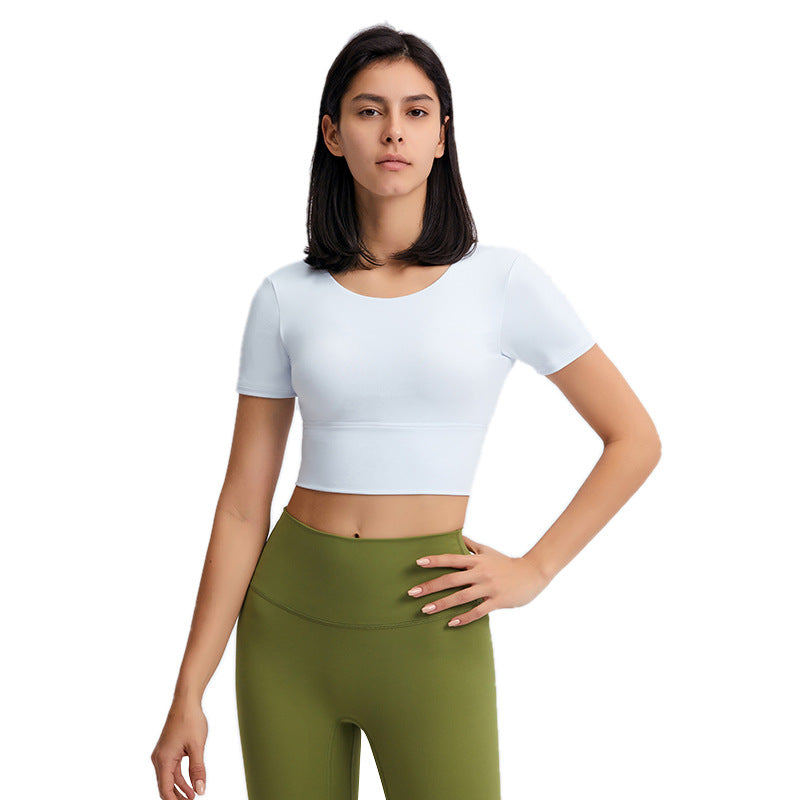 Back Cross Short Sleeve Top in 4 Color