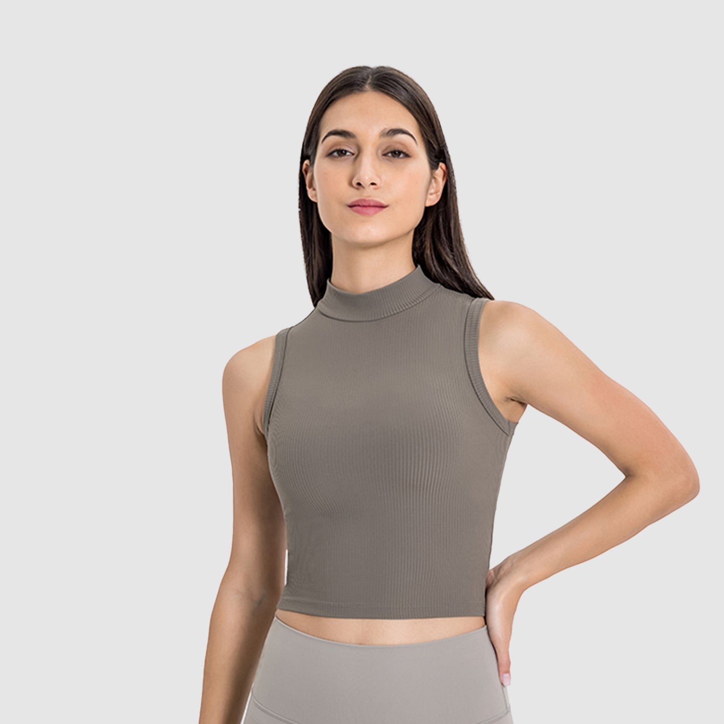 High Neck Cool Material Top in 4 Color
