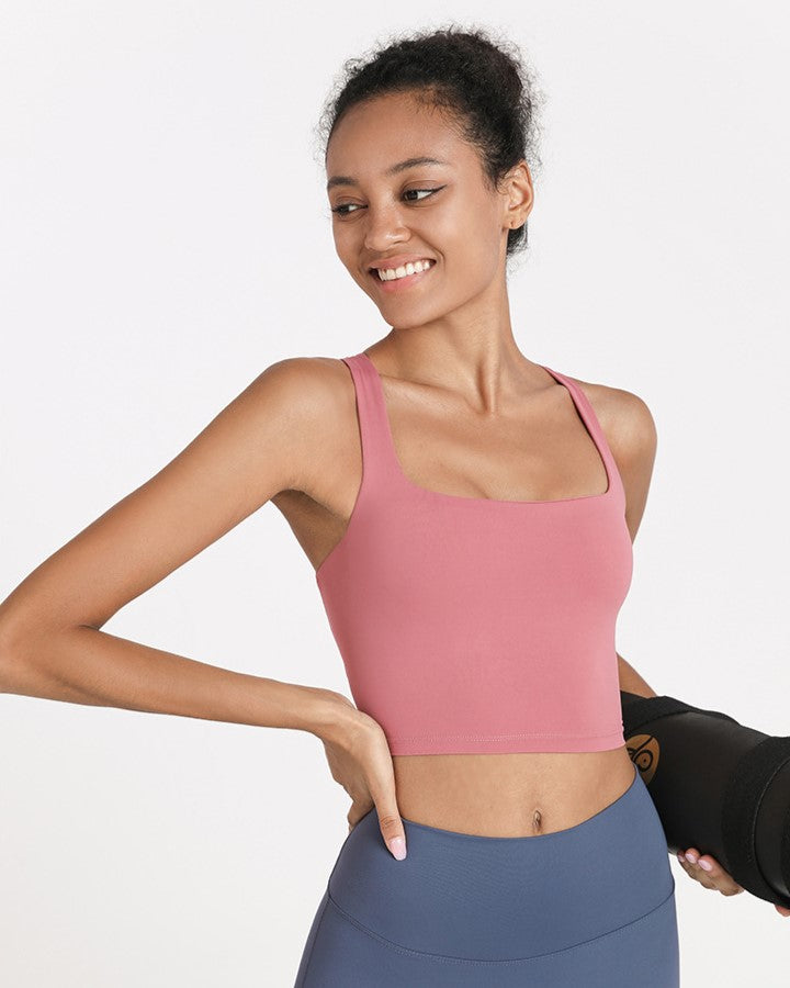 Wide -strap Cross Back Top