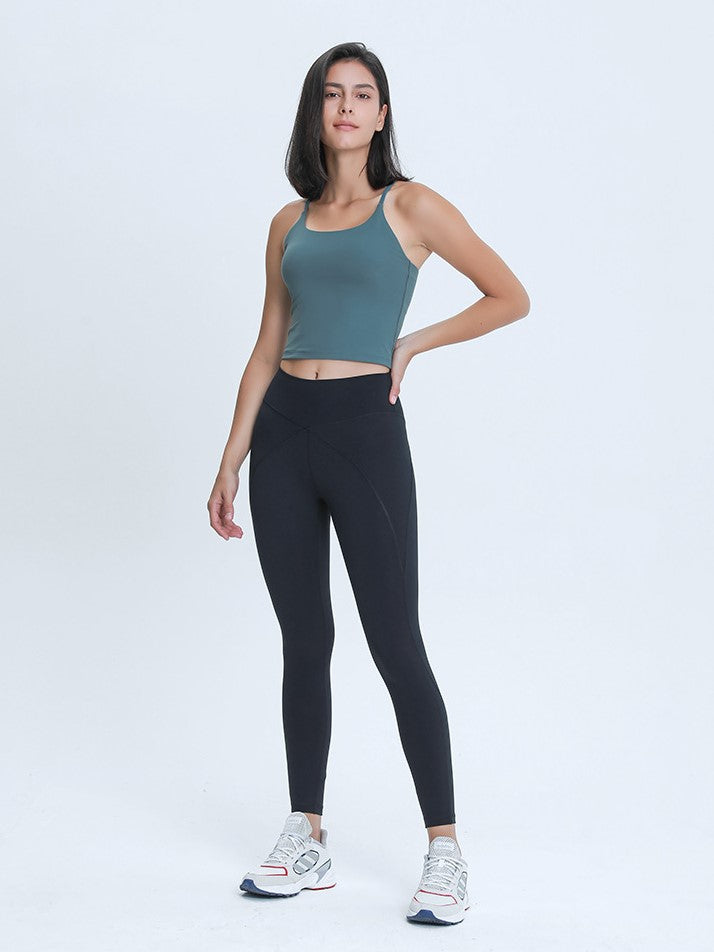 Slim Straps Camisole Top with Cups(long type)