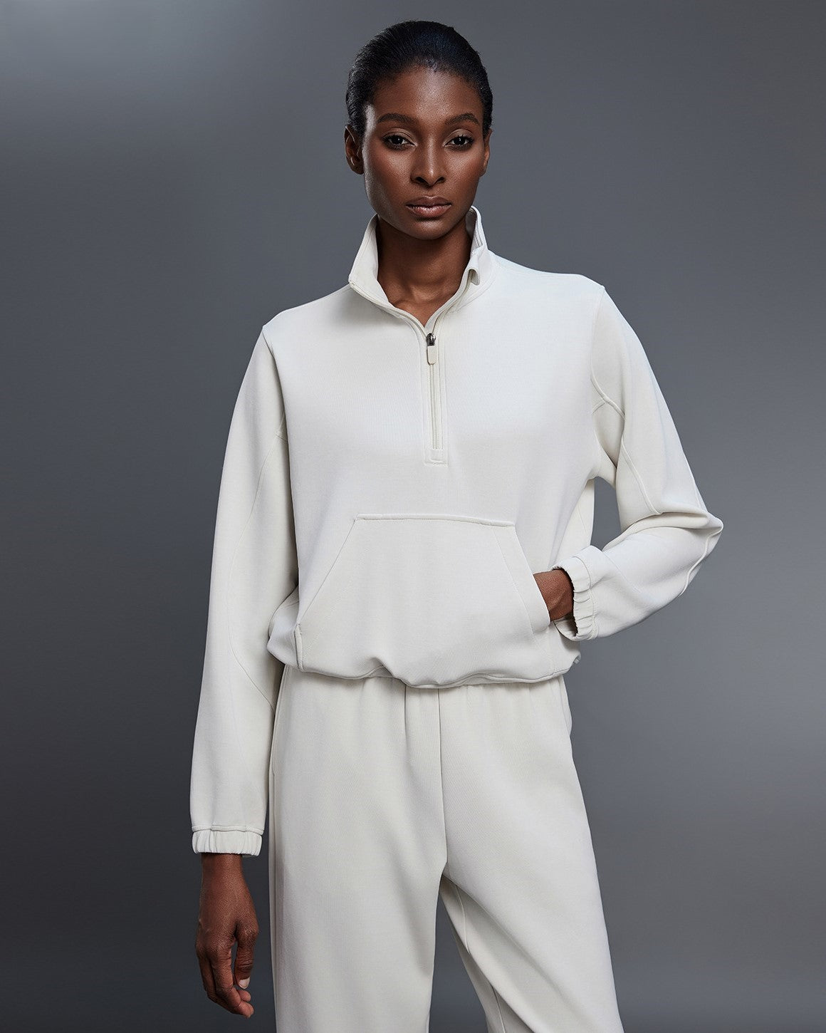 Drawstring Half-zip Sweatshirt
