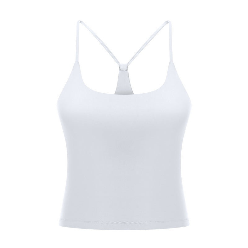 Slim Straps Camisole Top with Cups(long type)