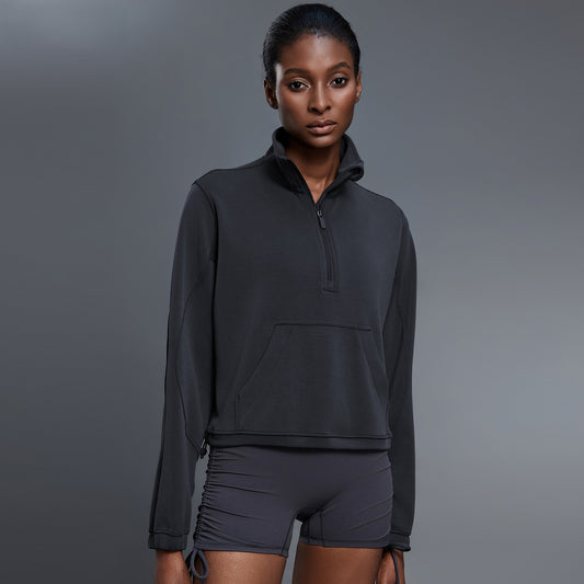 Drawstring Half-zip Sweatshirt