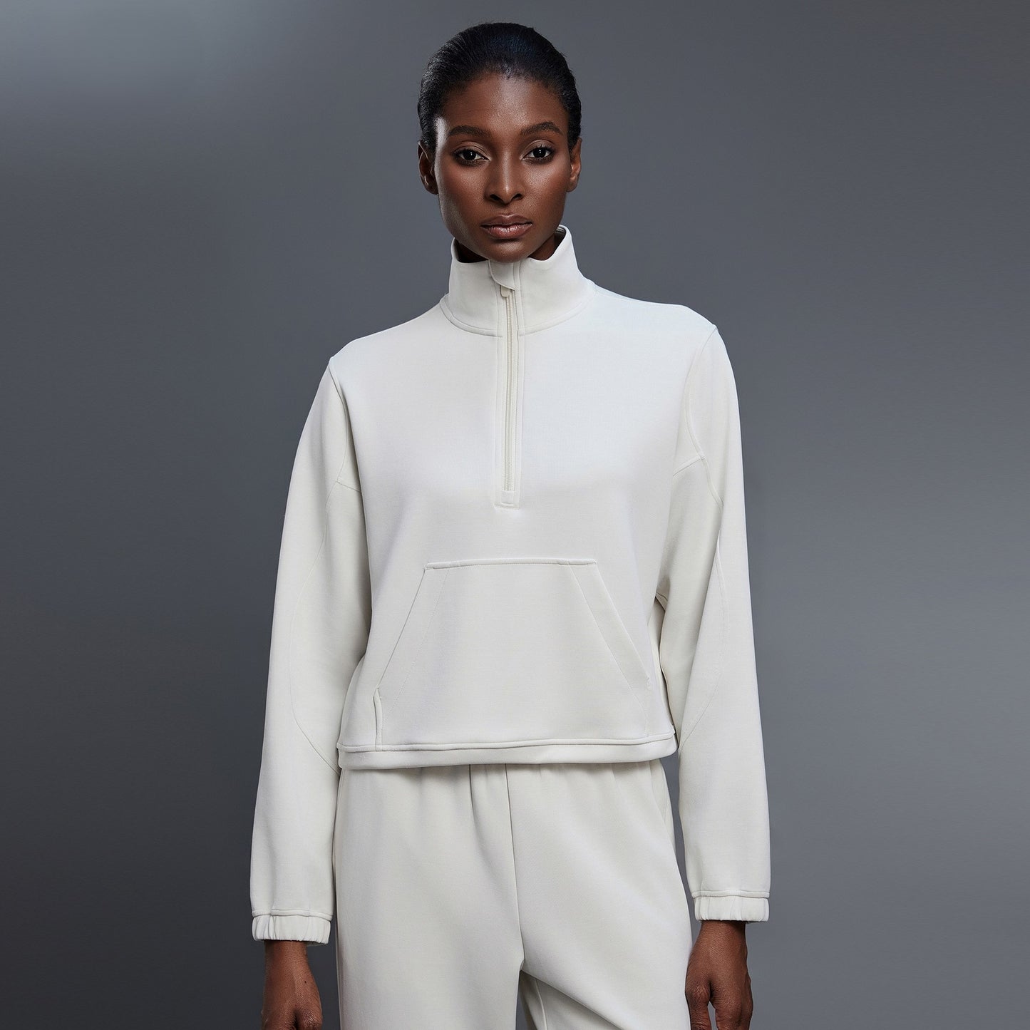 Drawstring Half-zip Sweatshirt