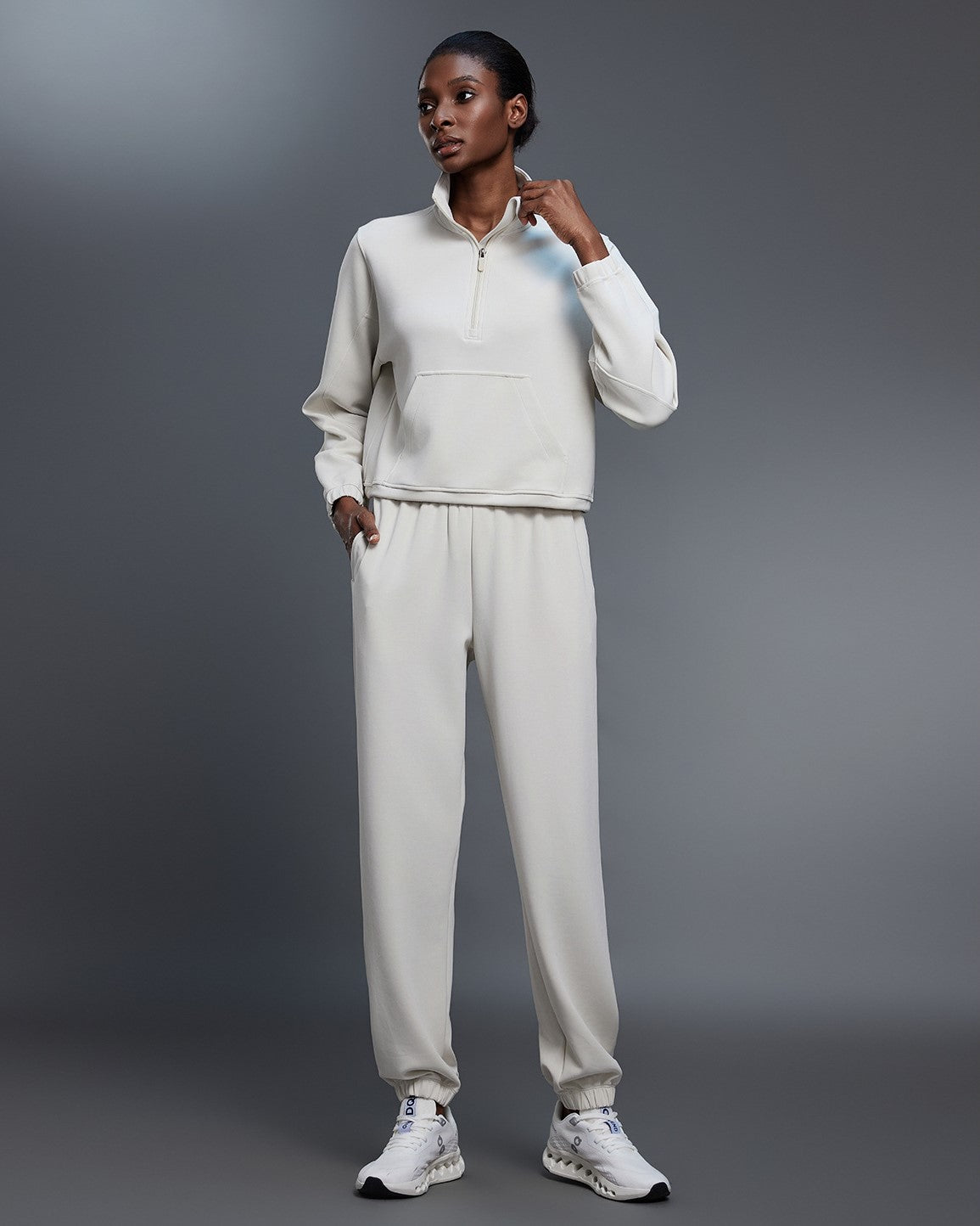 Drawstring Half-zip Sweatshirt