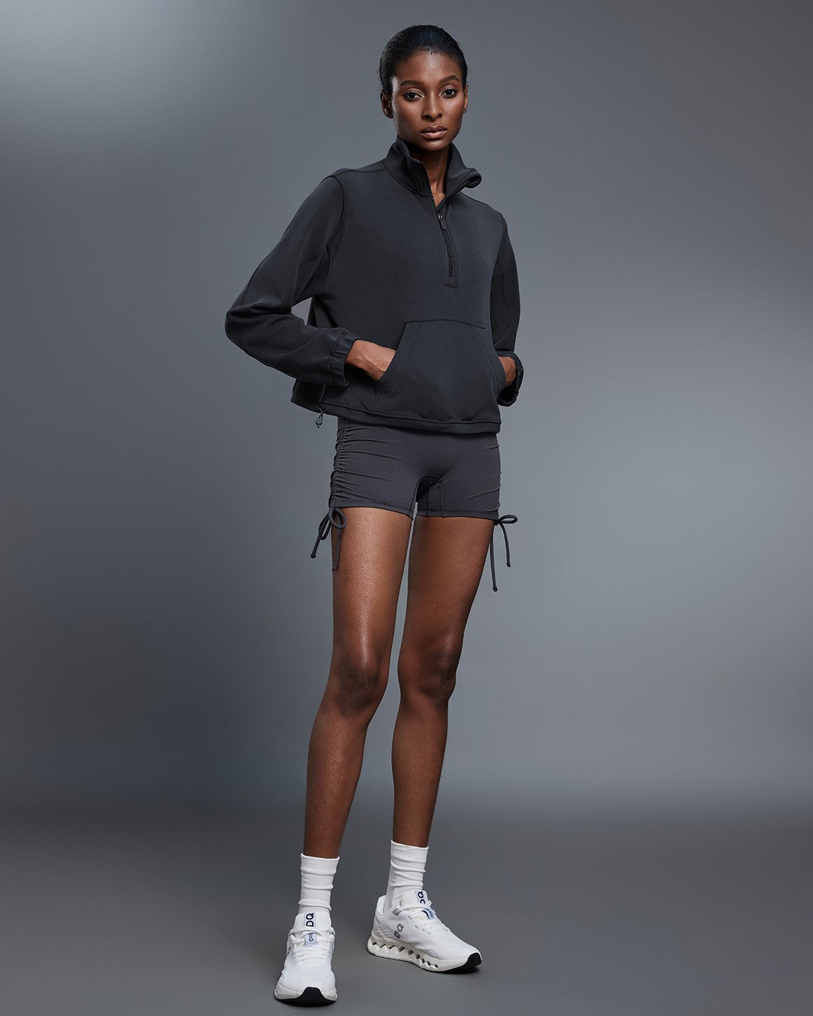 Drawstring Half-zip Sweatshirt