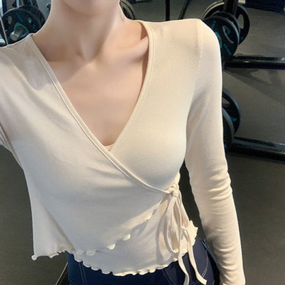 Tie Front Long Sleeve Top in 3 Color