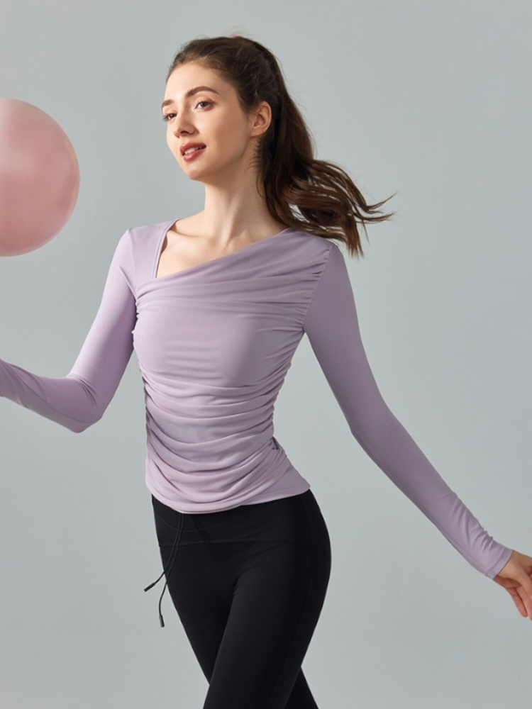 シアーアシンメトリーチュールトップス