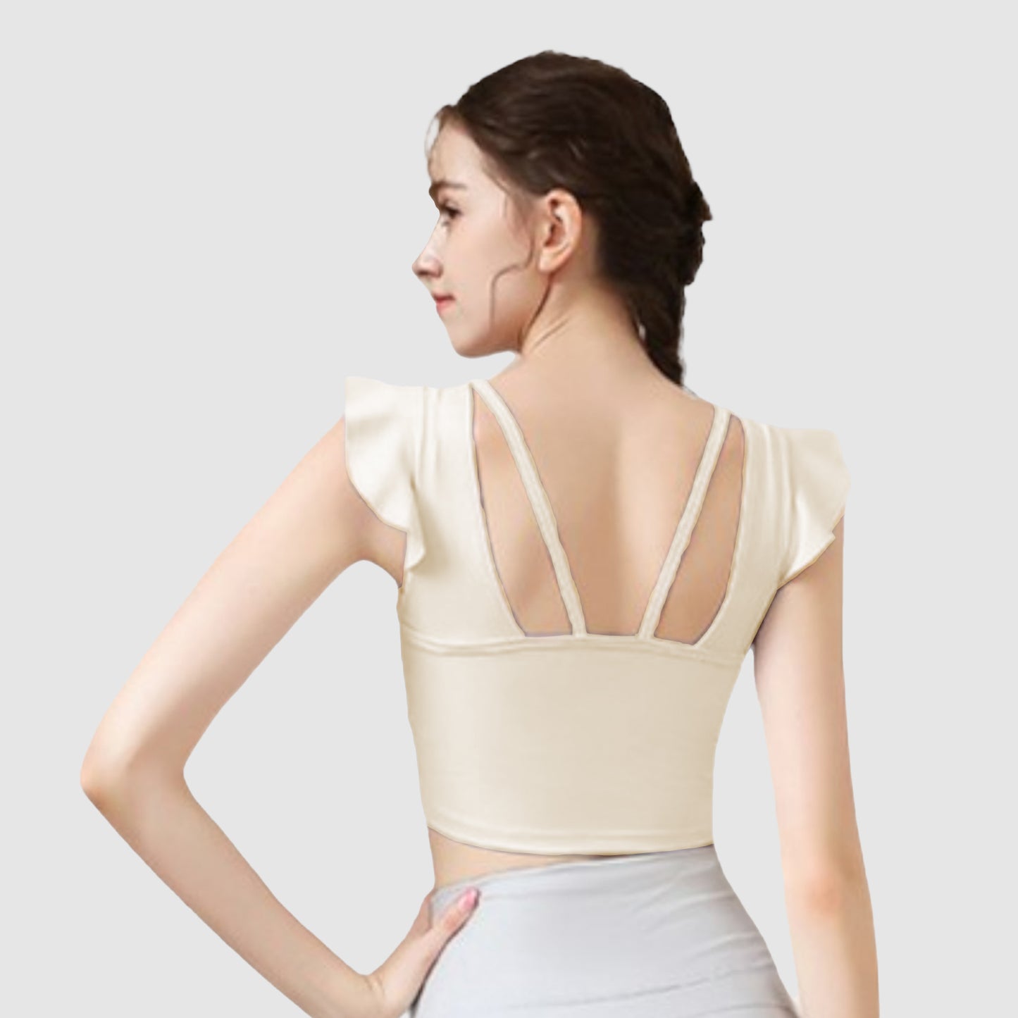 Frilled Sleeve Bralette Top in 3 Color