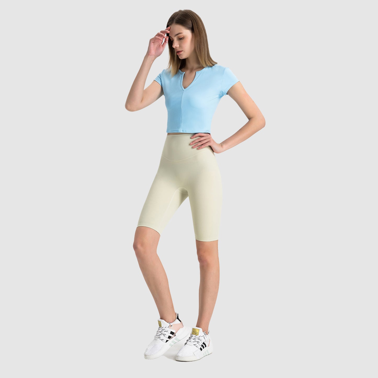 【半額セール】Short Sleeve Ribbed Set Up in 3 Color
