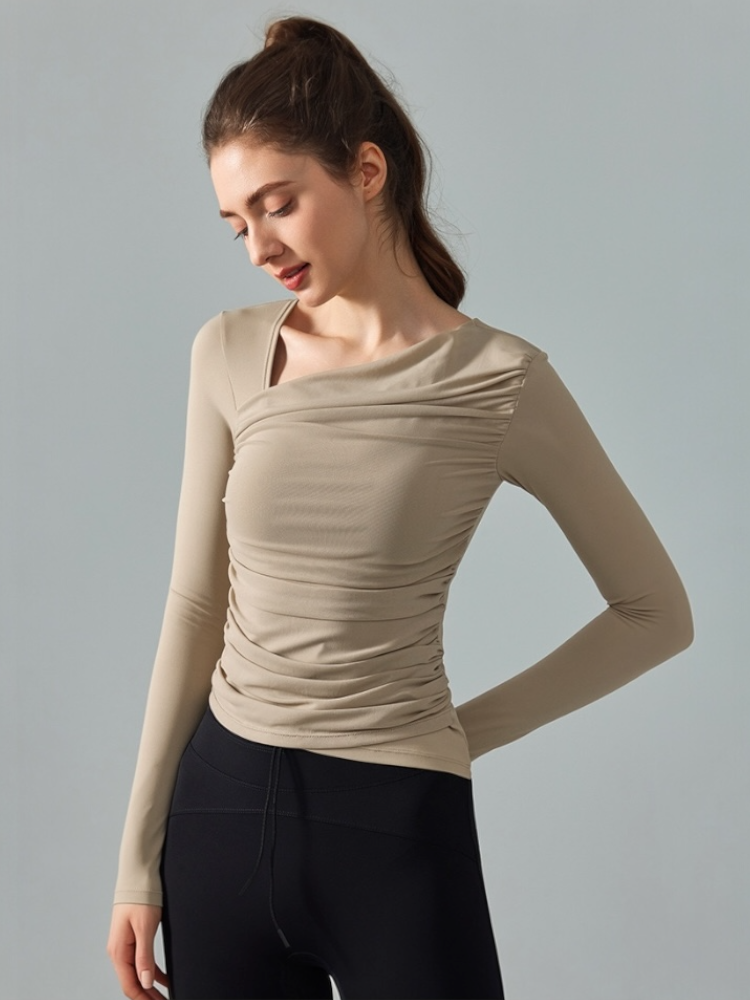 シアーアシンメトリーチュールトップス