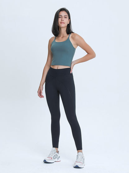 Slim Straps Camisole Top with Cups(long type)