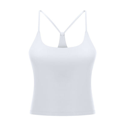 Slim Straps Camisole Top with Cups(long type)