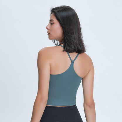 Slim Straps Camisole Top with Cups(long type)