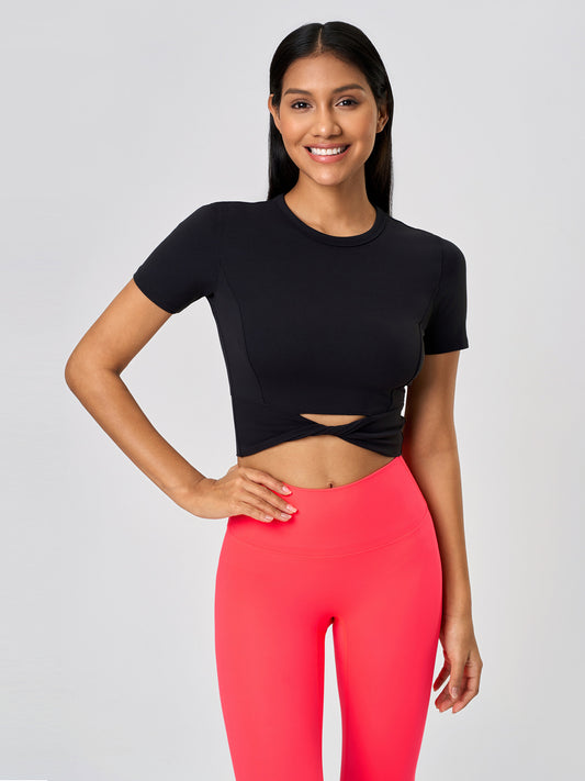 カットアウト クロップドTシャツ