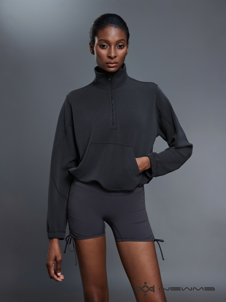 Drawstring Half-zip Sweatshirt