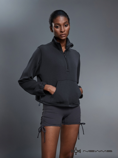 Drawstring Half-zip Sweatshirt