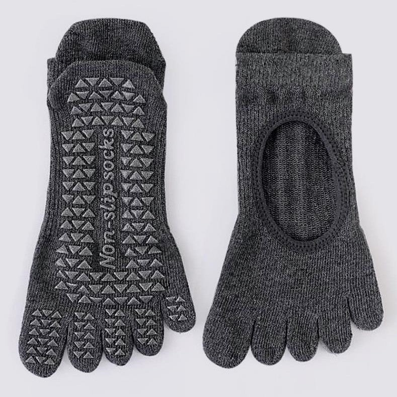 5本指滑り止めソックス_グレー