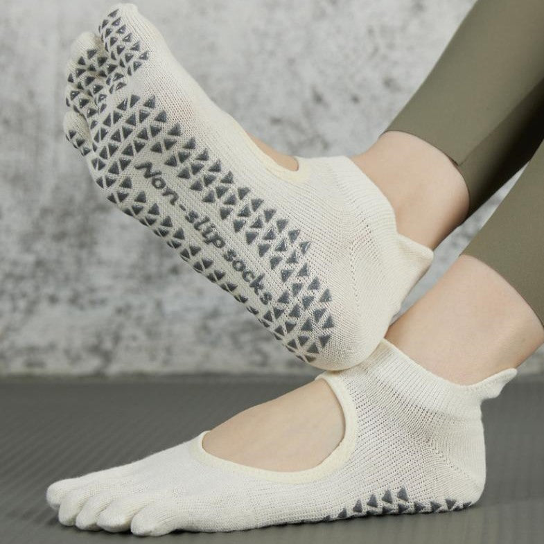5本指滑り止めソックス_アイボリー