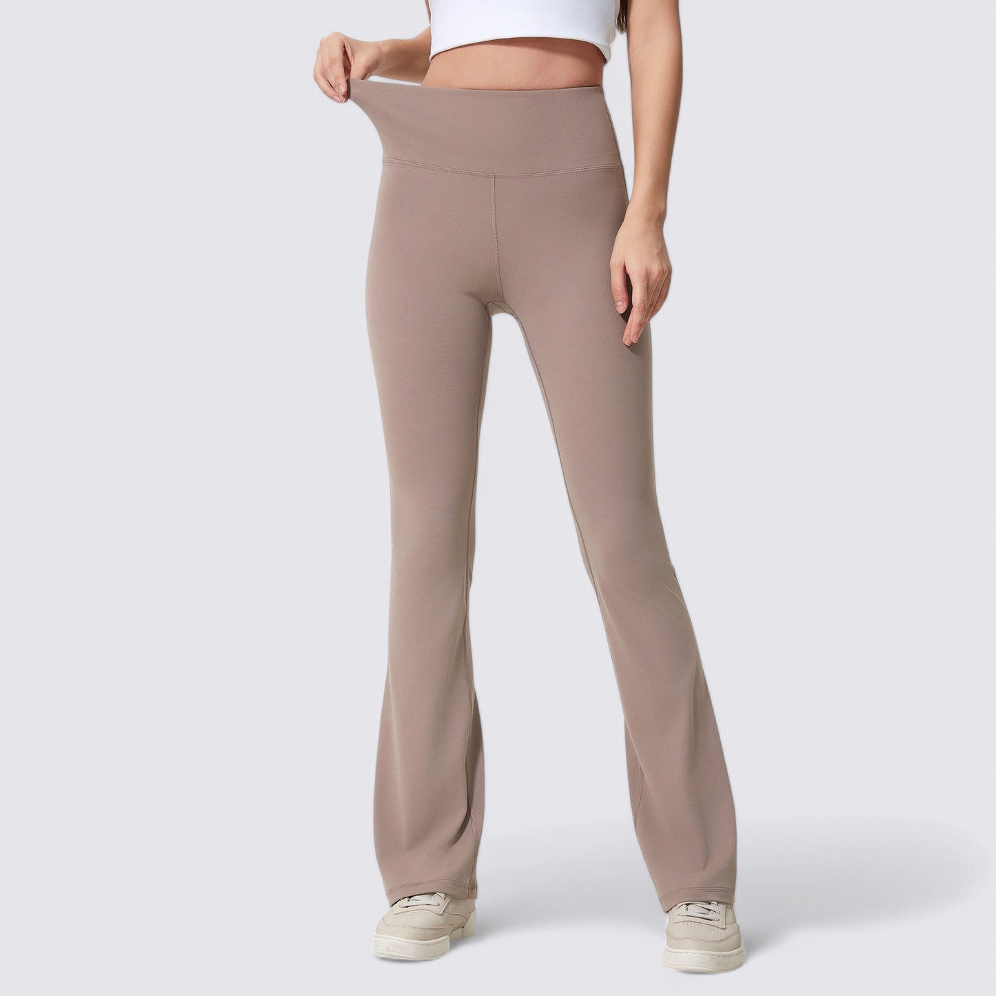 ロング丈フレアレギンス_ベージュ