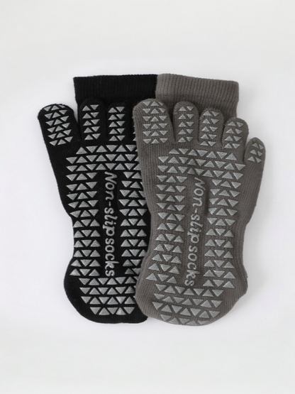 5本指滑り止めロングソックス_ブラック_グレー