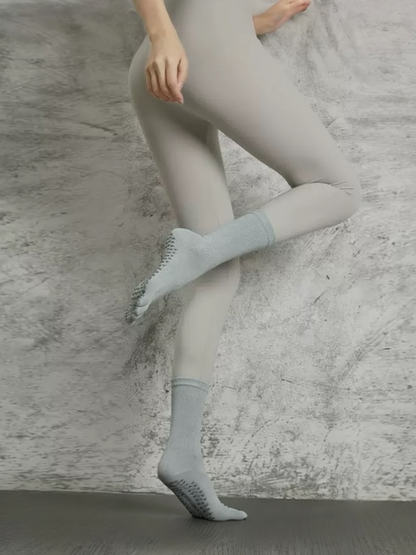 ５本指滑り止めロングソックス_ミントグレー