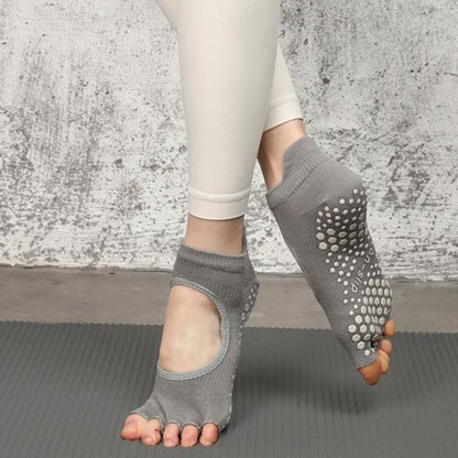 5本指オープントウ滑り止めソックス_グレー