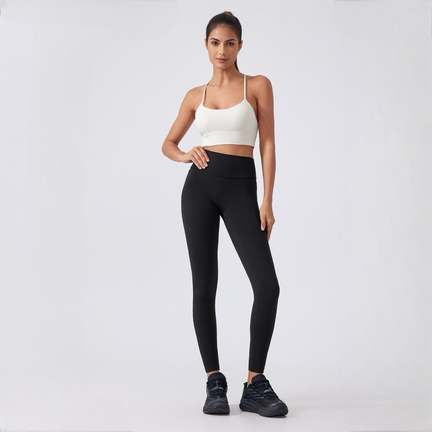 ポケット付きレギンス_ブラック