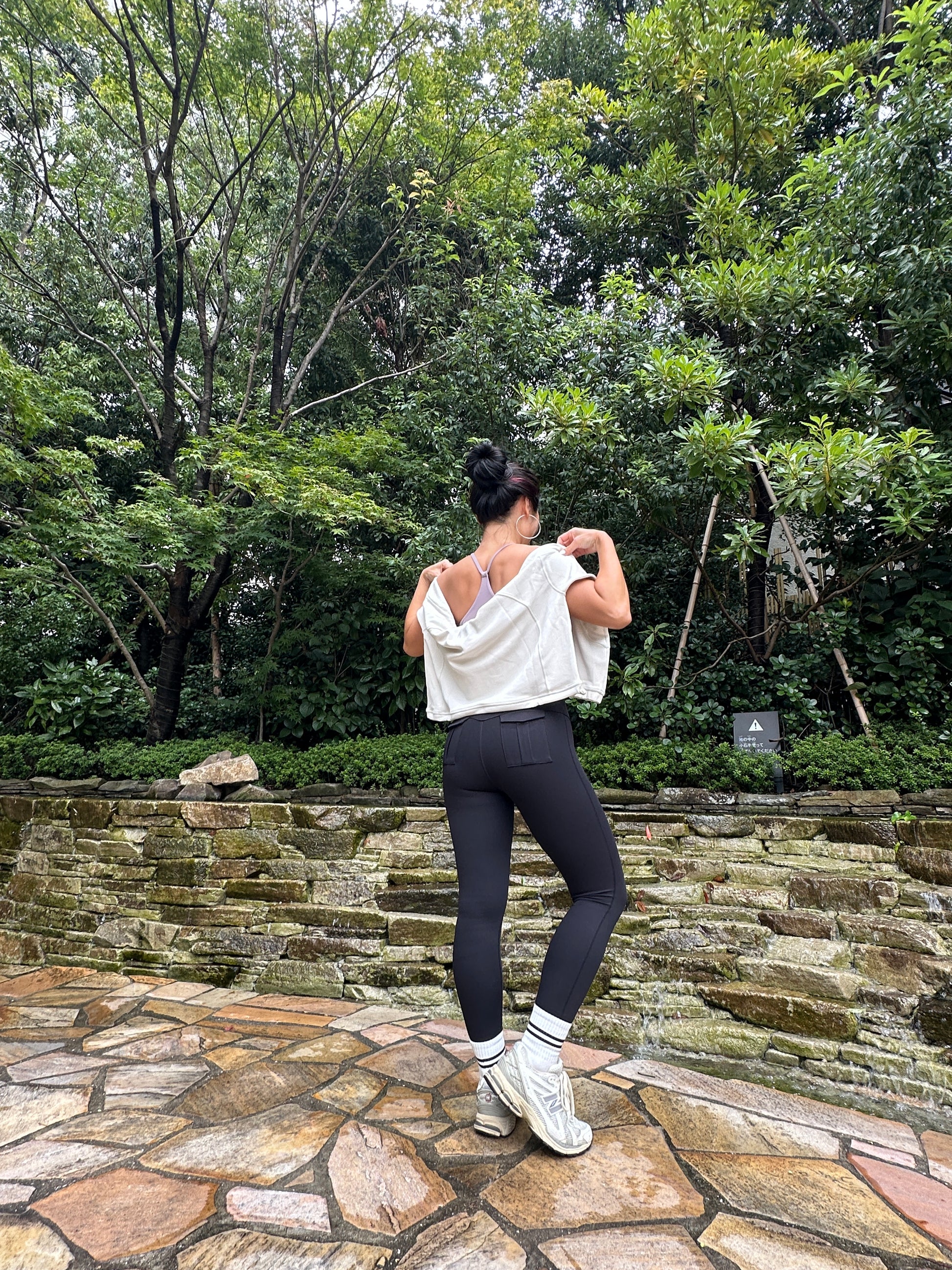 ポケット付きレギンス_ブラック