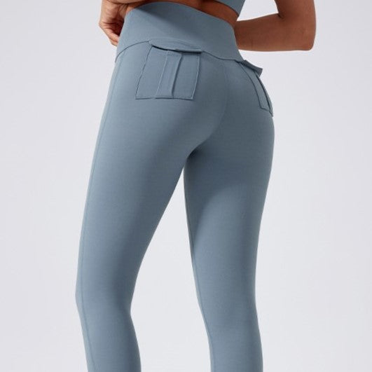 ポケット付きレギンス_ブルー