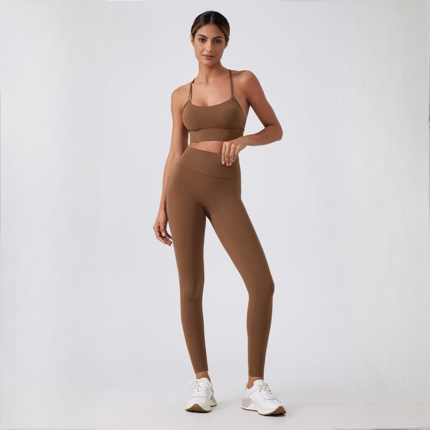 ポケット付きレギンス_ブラウン