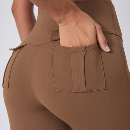 ポケット付きレギンス_ブラウン