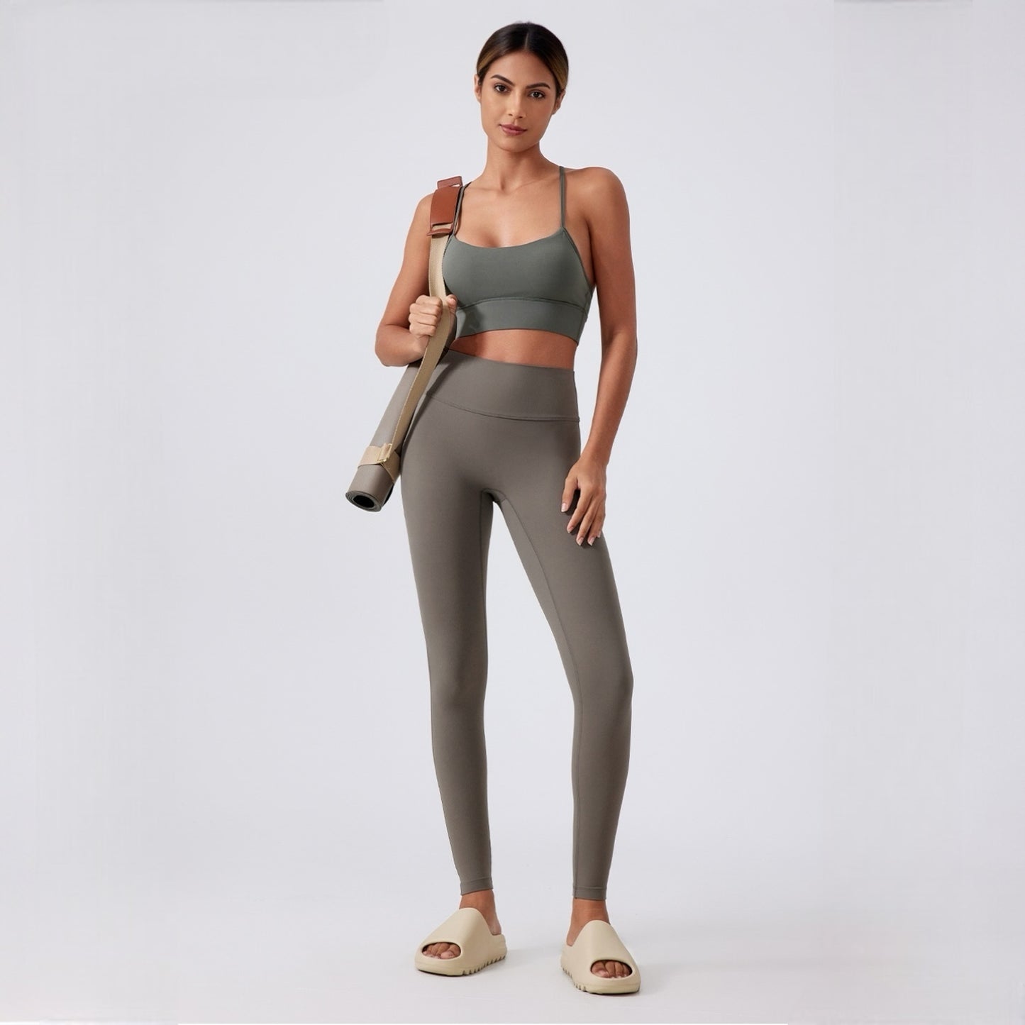 ポケット付きレギンス_グレージュ