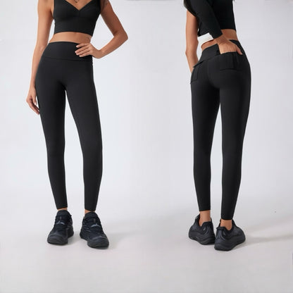 ポケット付きレギンス_ブラック