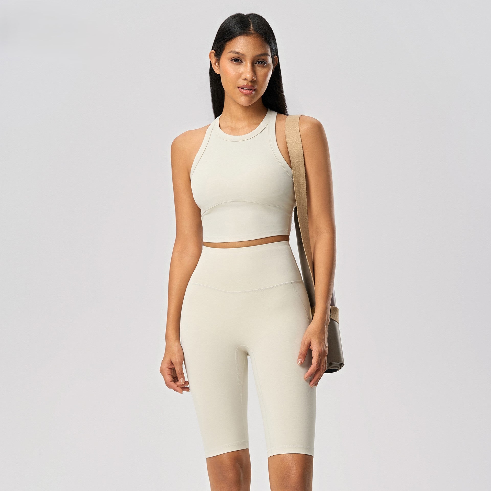 カップ付きレーサータンクトップ_アイボリー