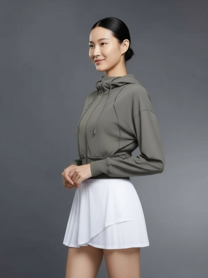 細見えシルエットリブジップアップパーカー_カーキ