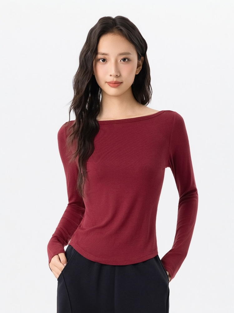 スムースタッチレーヨンTシャツ_レッド