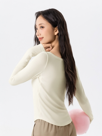 スムースタッチレーヨンTシャツ_ホワイト