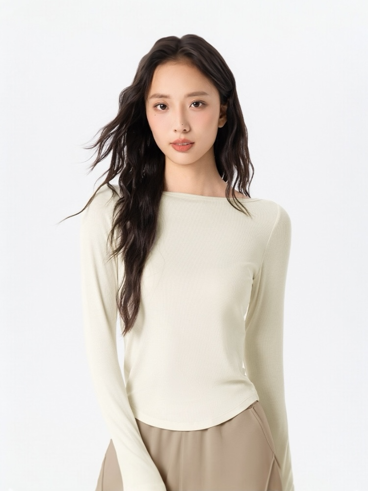 スムースタッチレーヨンTシャツ_ホワイト