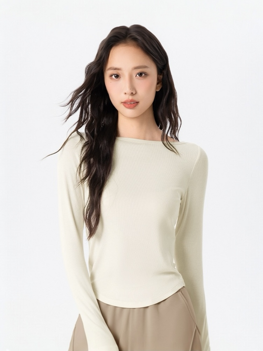 スムースタッチレーヨンTシャツ_ホワイト