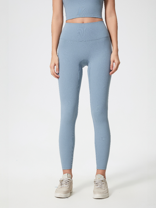 柔らかシームレスレギンス_ブルー