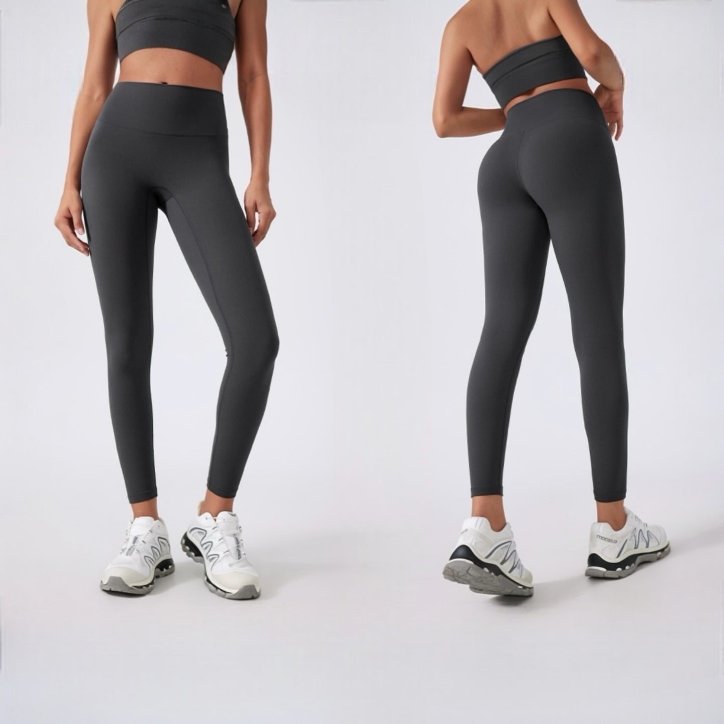 柔らかシームレスレギンス_グレー