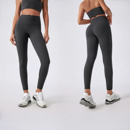 柔らかシームレスレギンス_グレー