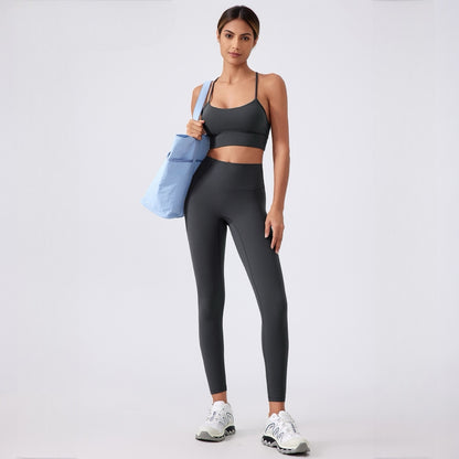 柔らかシームレスレギンス_グレー