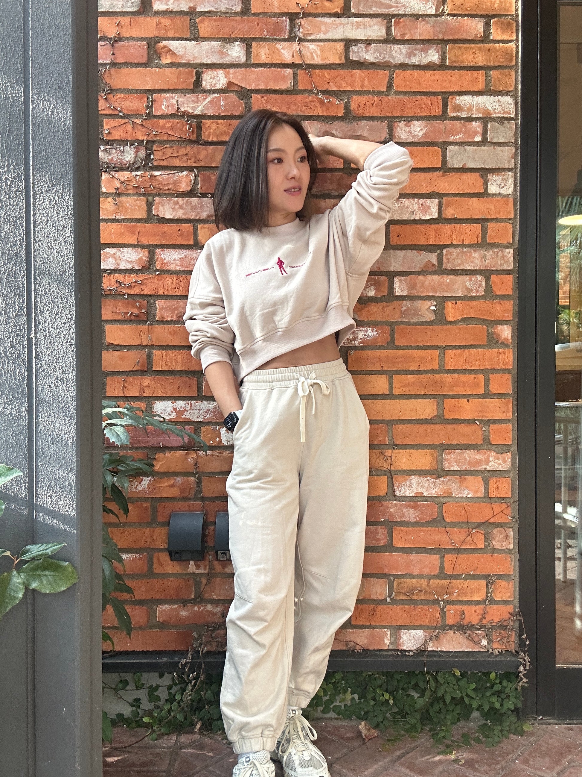 ユニセックススウェットパンツ_ベージュ