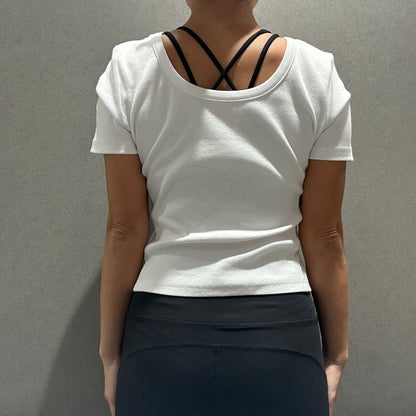 ワイドネックTシャツ_ホワイト